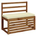 vidaXL Vankúš na lavičku SOEST 100% polyester Krémová 80 x 40 x 5 cm
