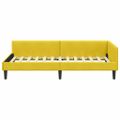 vidaXL Rohový rám postele s čelnou doskou Žltá 90 cm x 190 cm Zamat