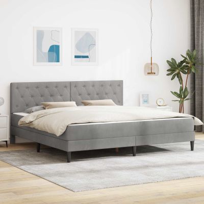 vidaXL Rám postele s matracom Svetlosivá 180 x 200 cm Zamat