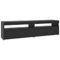 vidaXL TV skrinky 2 ks s LED svetlami lesklé čierne 75x35x40 cm