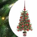 vidaXL Vianočný stromček s 150 LED-i so stojanom Zelená 65 cm PE
