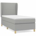 vidaXL Posteľný rám boxsping s matracom bledosivý 90x190 cm látka