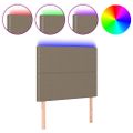 VidaXL Čelo postele s LED sivohnedé 80x5x118/128 cm látka