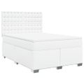 vidaXL Boxspring posteľ s matracom biela 140x200 cm umelá koža