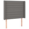 vidaXL Čelo postele s LED tmavosivé 103x16x118/128 cm látka