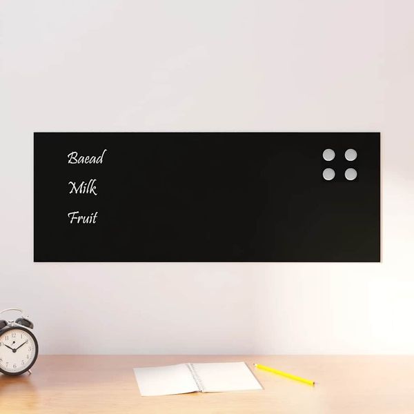 vidaXL Nástenná magnetická tabuľa čierna 80x30 cm tvrdené sklo