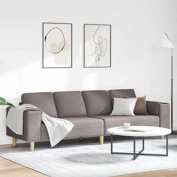 vidaXL Pohovka do obývačky Sivohnedá 250 x 77 x 76 cm Polyester