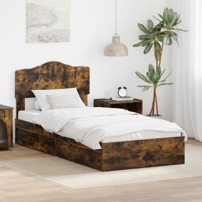 vidaXL Úložná posteľ Dymová dub 70 x 190 cm Kompozitné drevo