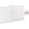 vidaXL Oblúkový gabiónový kôš 15ks 400x50x220/240cm pozinkované železo