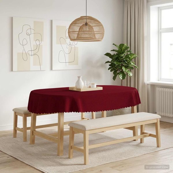 vidaXL Uterák na stôl Oválny Víno červené 160 x 220 cm