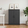 vidaXL Servírovacia skriňa Čierna 66 x 34,5 x 87 cm Kompozitné drevo