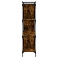 vidaXL Knižnica 4-poschodová dymový dub 76x32x123 cm kompozitné drevo