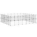 vidaXL 52-panelová klietka pre domáce zvieratá čierna 245x210x70 cm oceľ