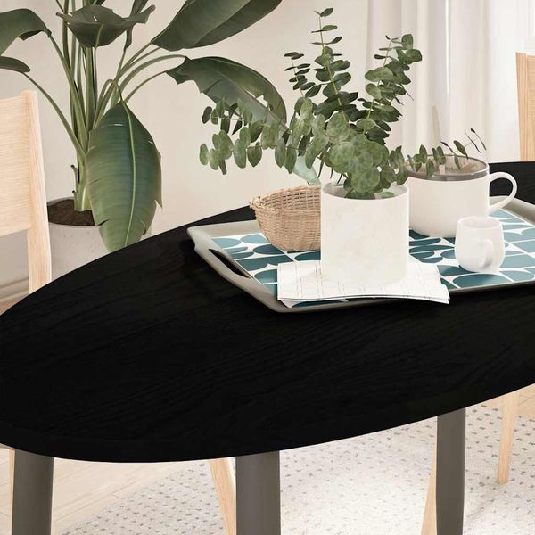 vidaXL Stolová doska tmavohnedá 120x60x2 cm dubový masív oválny