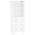 vidaXL Vysoká skrinka biela 69,5x34x180 cm spracované drevo