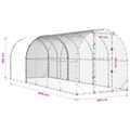 vidaXL Kurník pre kurčatá Strieborná 600 x 200 x 200 cm