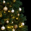 vidaXL Umelý výklopný vianočný stromček 300 LED a sada gúľ 180 cm