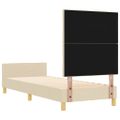 vidaXL Rám postele s čelnou doskou Krémová 80 x 200 cm látka