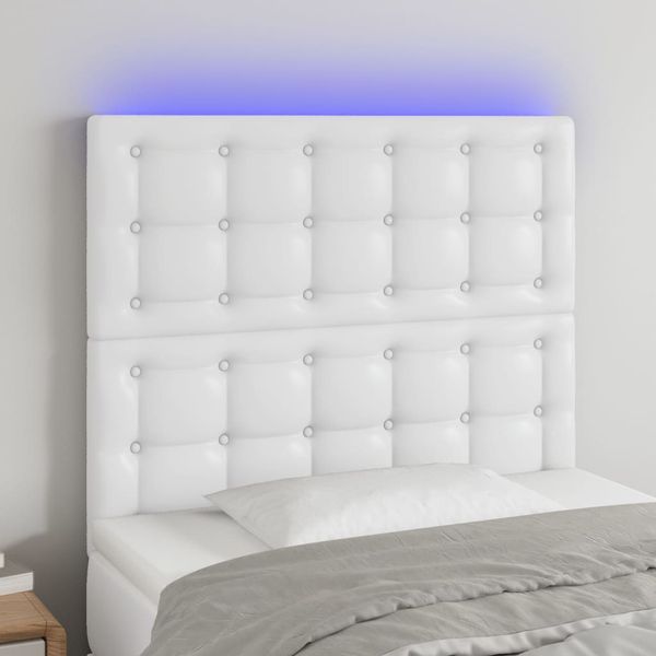 VidaXL Čelo postele biele 100x5x118/128 cm umelá koža