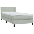 vidaXL Posteľný rám boxspring s matracom Svetlosivá 80x210 cm zamat