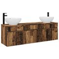 vidaXL Set kabinetov do kúpeľne 3 ks Staré drevo 49 x 44,5 x 66,5 cm