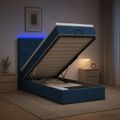 vidaXL Ottoman posteľ s matracom a LED Modrá 80 x 200 cm Látka