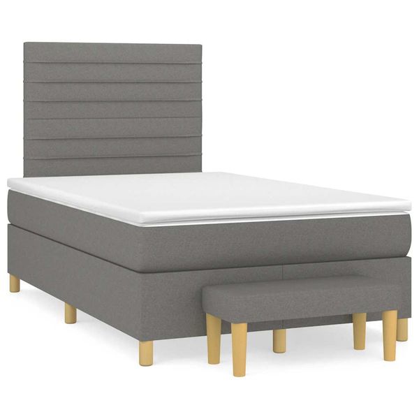 vidaXL Boxspring posteľ s matracom, tmavosivá 120x190 cm, látka