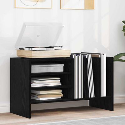 vidaXL Skrinka na gramofónové platne Čierny dub 78,5 x 35 x 45 cm