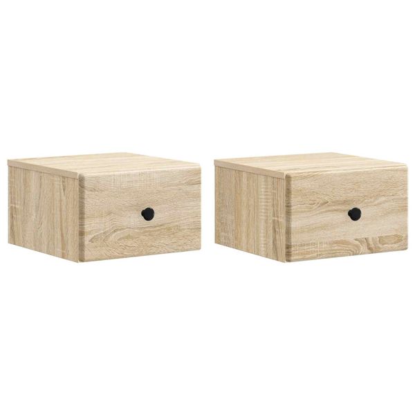 vidaXL Nástenná nočná skrinka 2 pcs Dub sonoma 34,5 x 33 x 20 cm