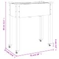 vidaXL Kvetináč s kolieskami a vložkou hnedý 71x37x80 cm jedľový masív