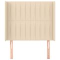 vidaXL Čelo postele so záhybmi krémové 93x16x118/128 cm látka
