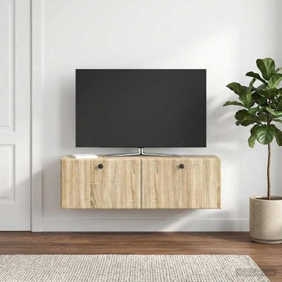 vidaXL Nástenná TV skrinka 98 x 31 x 30 cm Dub sonoma Kompozitné drevo