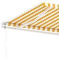 vidaXL Samostatne stojaca automatická markíza 400x300 cm žlto-biela
