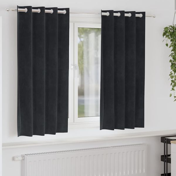 vidaXL Zatemňovacie závesy 2 pcs Čierna 140 x 175 cm Zamat