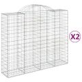 vidaXL Oblúkové gabiónové koše 2ks 200x50x160/180cm pozinkované železo