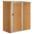 vidaXL Záhradný domček 180,5x97x209,5 cm pozinkovaná oceľ drevený vzhľad
