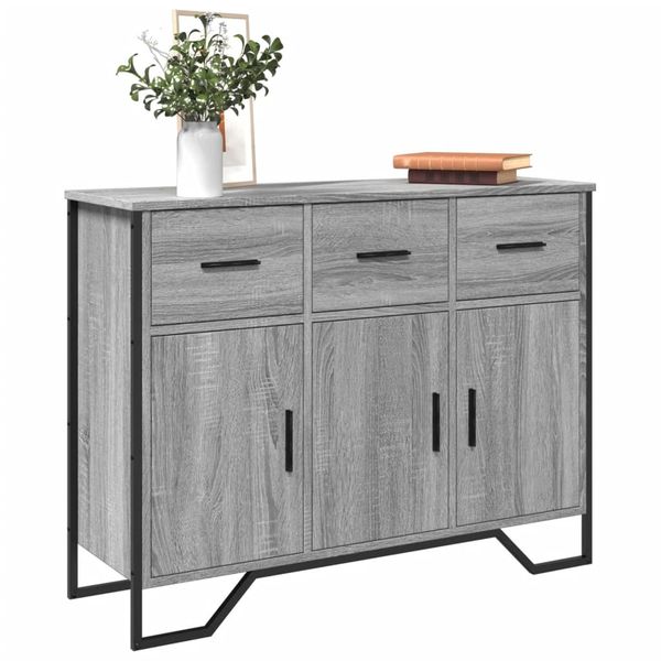 vidaXL Komoda sivá sonoma 97x32,5x74,5 cm kompozitné drevo