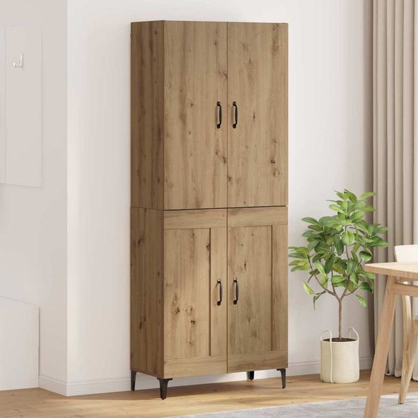 vidaXL Highboard Remeselný dub 69,5 x 34 x 180 cm Kompozitné drevo