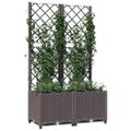 vidaXL Záhradný kvetináč s mriežkou hnedý 80x40x136 cm PP