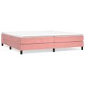 vidaXL Posteľný rám s boxspringom ružový 200x200 cm zamat