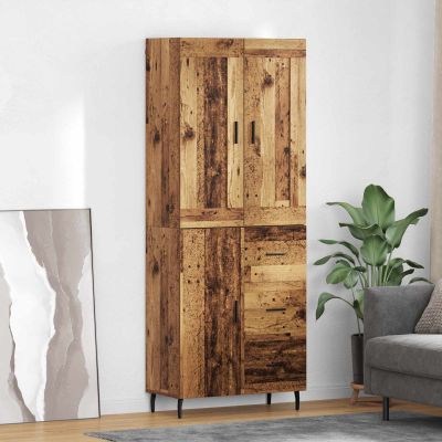 vidaXL Highboard so zásuvkou 2 pcs Staré drevo Kompozitné drevo