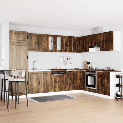 vidaXL Skriňa pod umývadlo Porto 2 pcs Hnedá Kompozitné drevo
