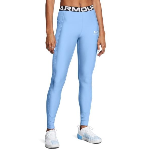 Dámske legíny HeatGear Rib Legging Blue - Under Armour, veľkosť XL, veľkosť oblečenia XL
