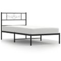 vidaXL Kovový rám postele s čelom čierny 90x200 cm