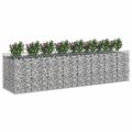vidaXL Gabiónová vyvýšená posteľ 4 ks 400 x 100 x 100 cm Strieborná