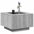 vidaXL Konferenčný stolík+LED, sivá sonoma 60x60x40cm kompozitné drevo