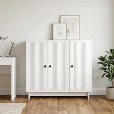 vidaXL Servírovacia skriňa Biela s vysokým leskom 89 x 34,5 x 80 cm