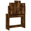 vidaXL Toaletný stolík so zrkadlom dymový dub 96x39x142 cm