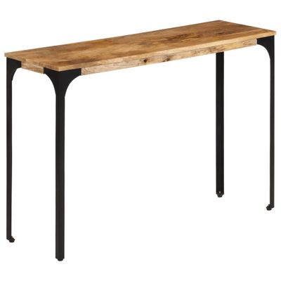 vidaXL Konzolový stolík hnedý 110x35x76 cm mangovníkový masív a železo