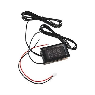 Digitálny teplomer mini DC 4 V-28 V s dvojitým displejom a kovovým meracím článkom NTC